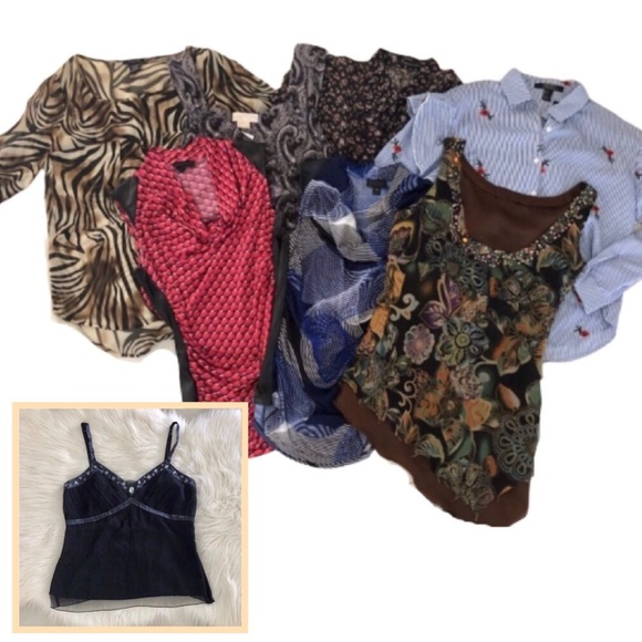 Worthington Tops - BUNDLE of 6 Pattern Blouses, size Petite Medium